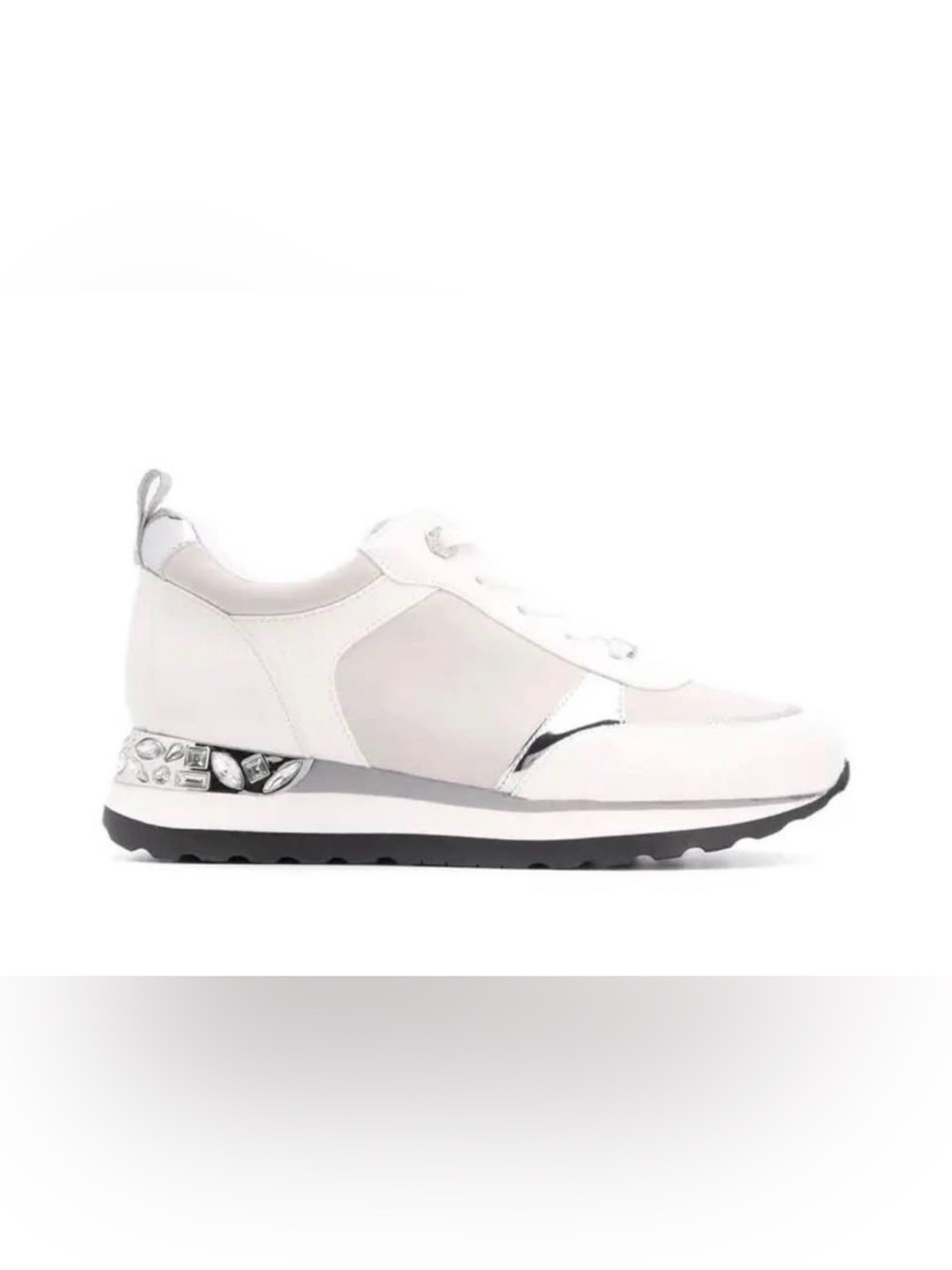 Women's Carvela (by Kurt Geiger) White Jemm embellished Panelled Shoes Size 8.5